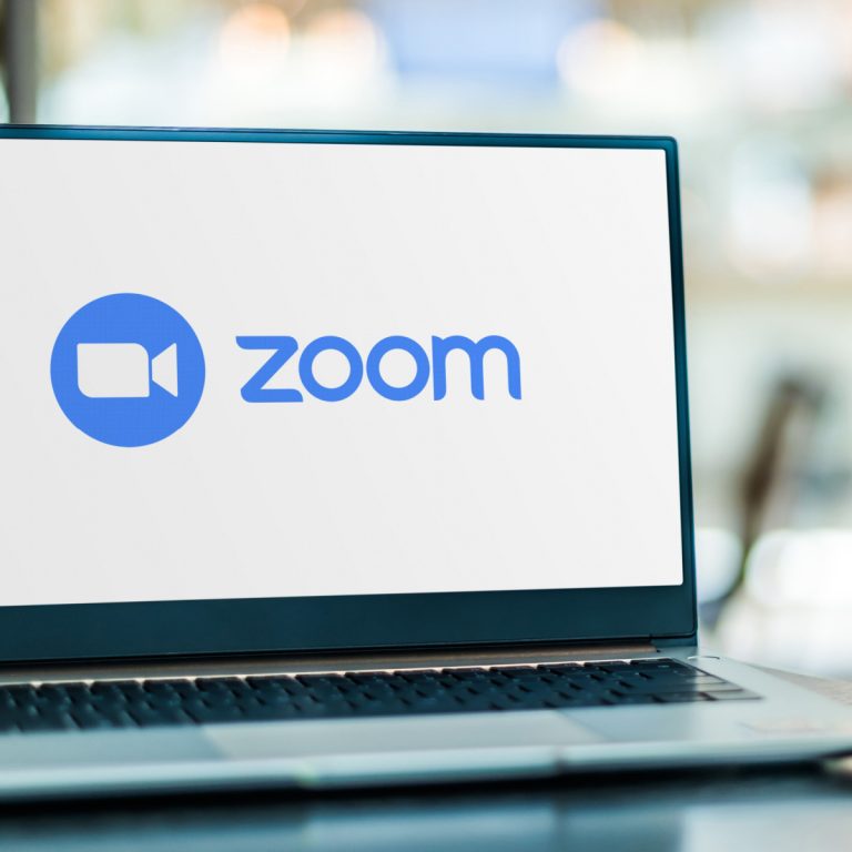 Zoom app on laptop screen