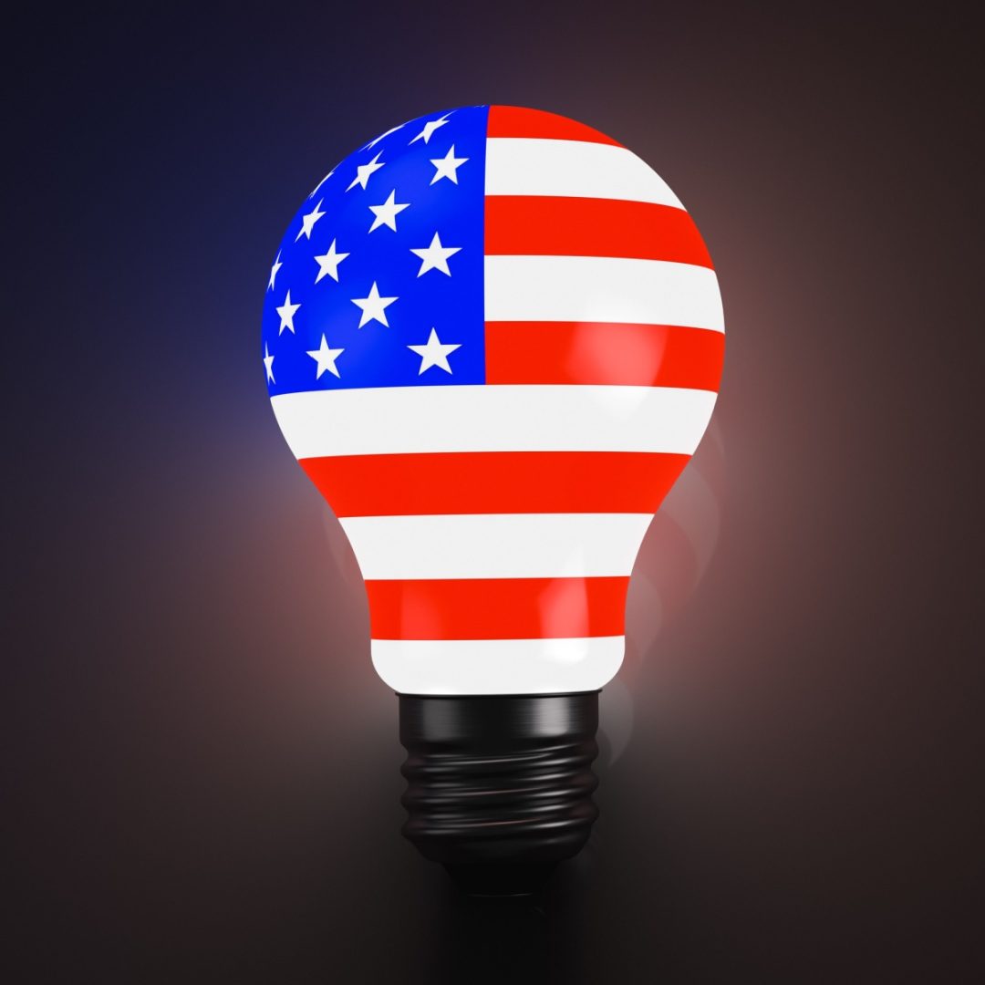 Light Bulb and US flag